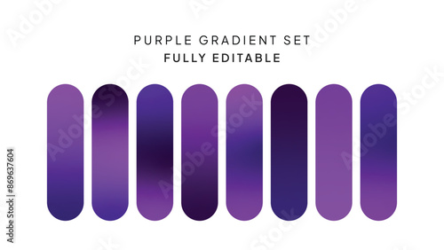 Set of Purple Gradients Background, Abstract Purple Gradient Collection Background Vector