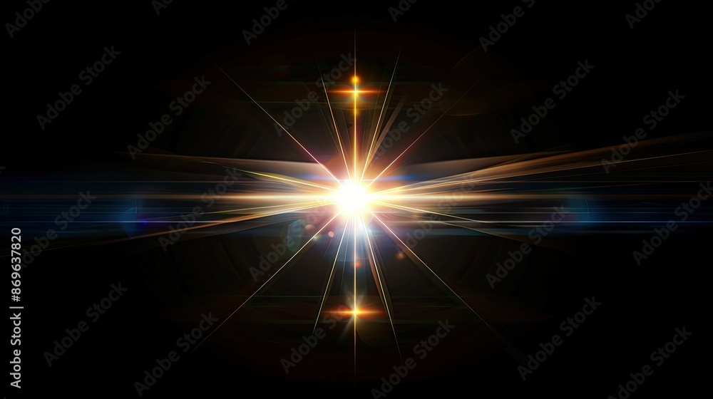 Bright lens flare and glare, ideal for Photoshop effects on black backdrop Bright lens flare and glare, ideal for Photoshop effects on black backdrop