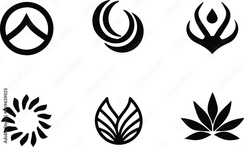 Hand drawn black Modern businness logo design on white background Hand drawn black Modern businness logo design on white background