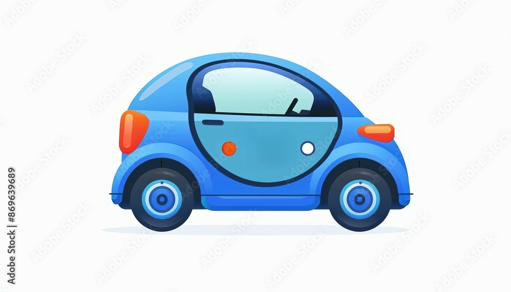 A cute cartoon Style ofA digital display showing energy consumption in an electric vehicle A cute cartoon Style ofA digital display showing energy consumption in an electric vehicle