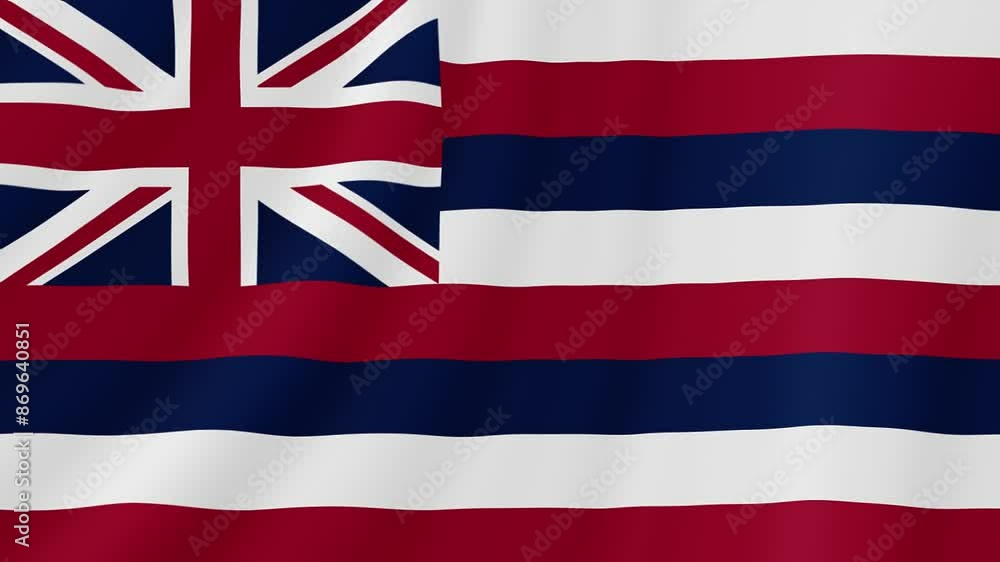 Hawaii State Waving Flag. Realistic Flag Animation. Seamless Loop Background. Hawaii State Waving Flag. Realistic Flag Animation. Seamless Loop Background.