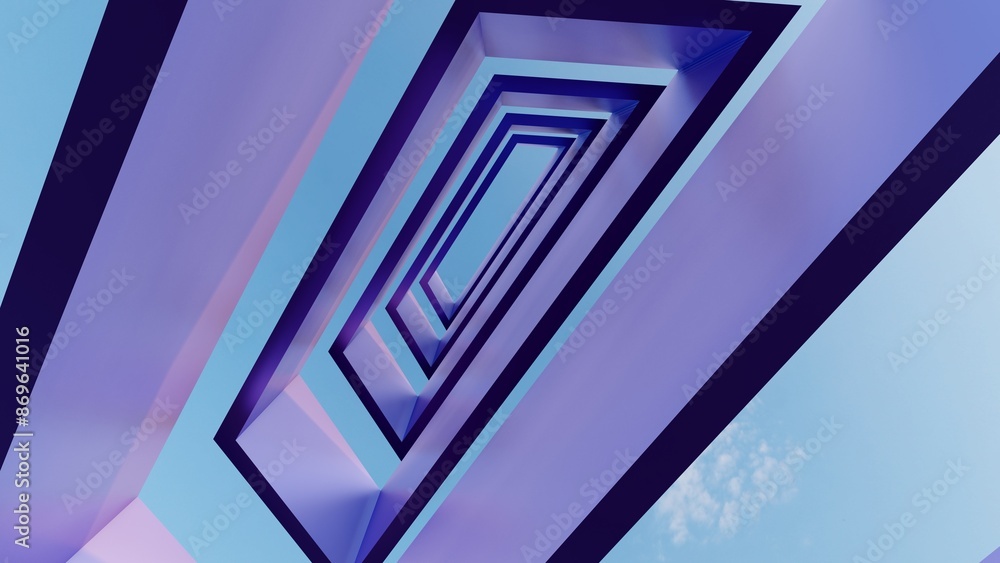 Obraz premium Abstract architecture background geometric shapes in design 3d render