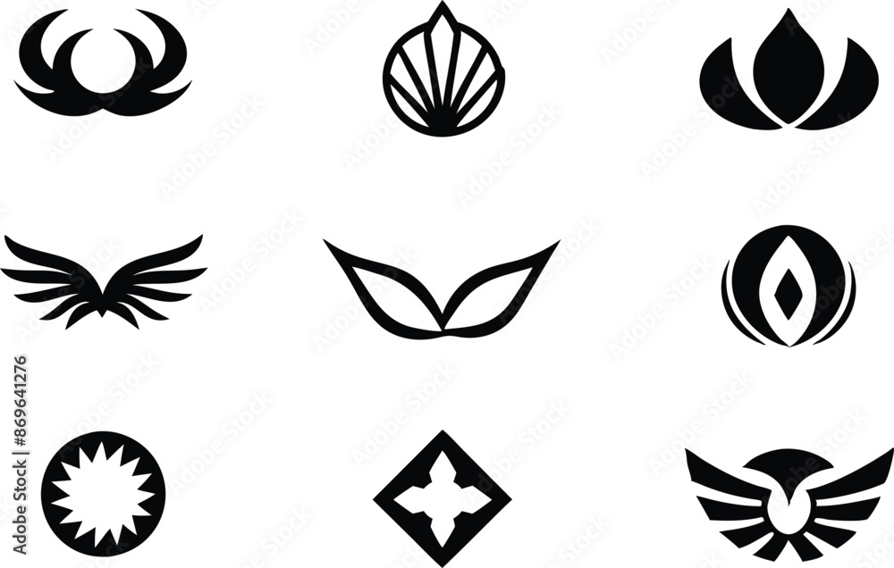 Hand drawn black Modern businness logo design on white background Hand drawn black Modern businness logo design on white background