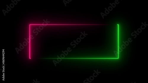 Wallpaper Mural Neon rectangle border icon. Seamless looping 4k black background Torontodigital.ca