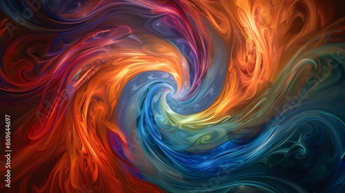 Graceful swirls of various colors blending together to create a mesmerizing visual symphony.