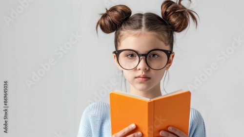 The girl with big glasses photo