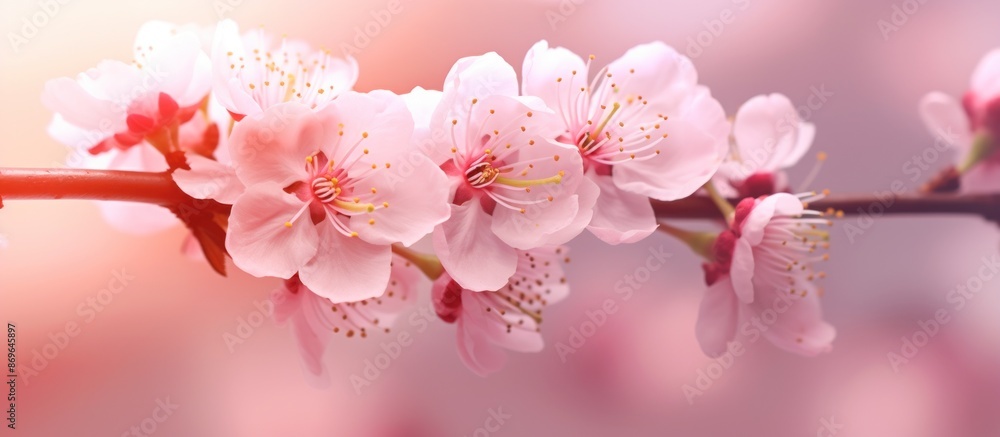 Delicate Pink Blossoms on a Branch Delicate Pink Blossoms on a Branch