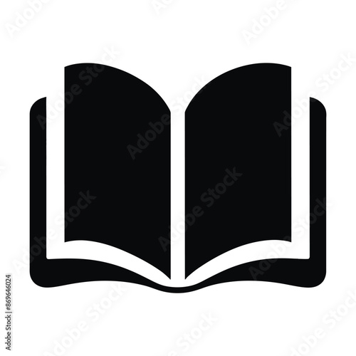 Open book icon silhouette vector