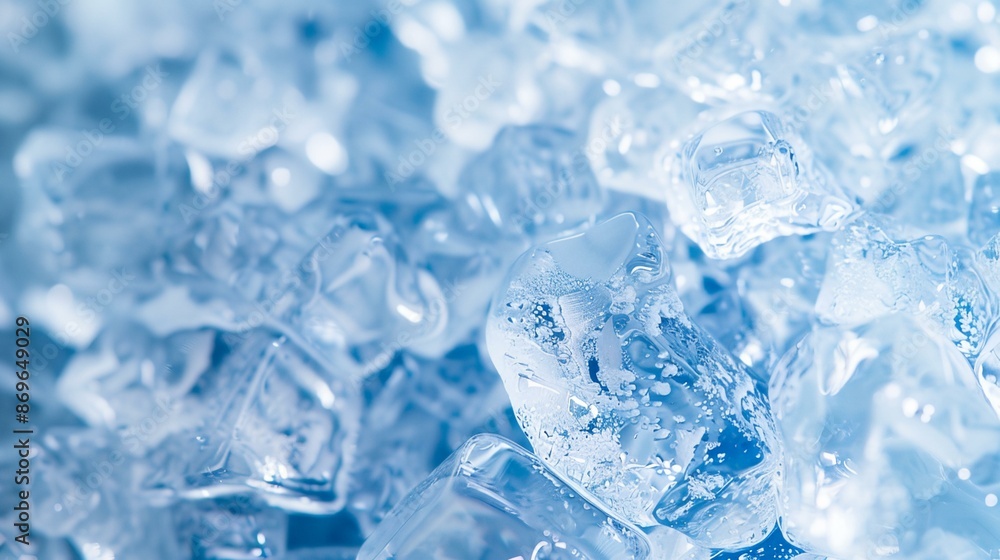 a pile of ice cubes with water droplets on them and a blue background a pile of ice cubes with water droplets on them and a blue background