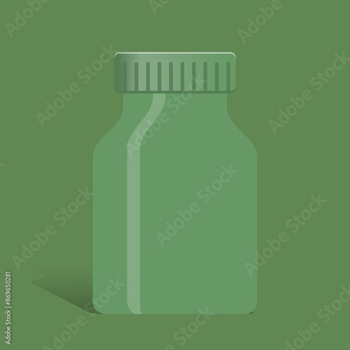 Medical and pharmacy plasticine elements bottle for drugs and pills. Vector illustration
