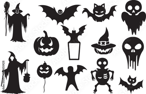 halloween icons set