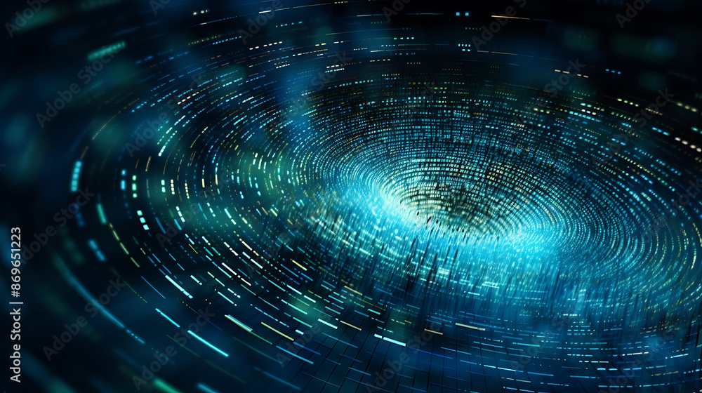 Blue Digital Data Spiral Blue Digital Data Spiral