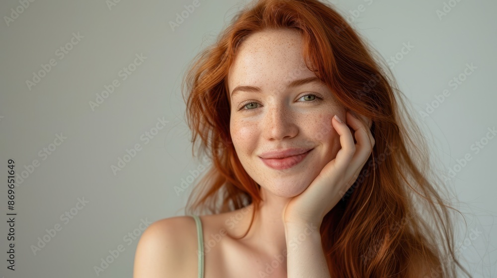 The redhead smiling woman The redhead smiling woman