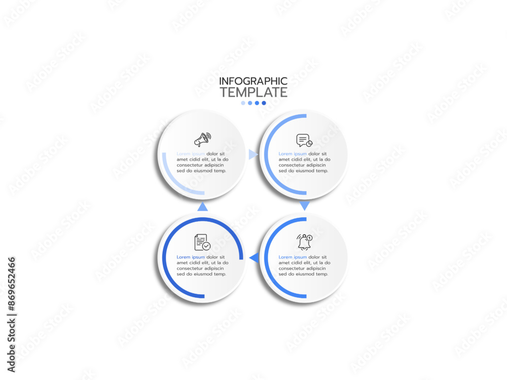 Infographic circle template with icons and 4 options or steps. Infographic circle template with icons and 4 options or steps.