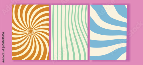 Groovy hippie 70s Waves swirl twirl pattern cover illustration