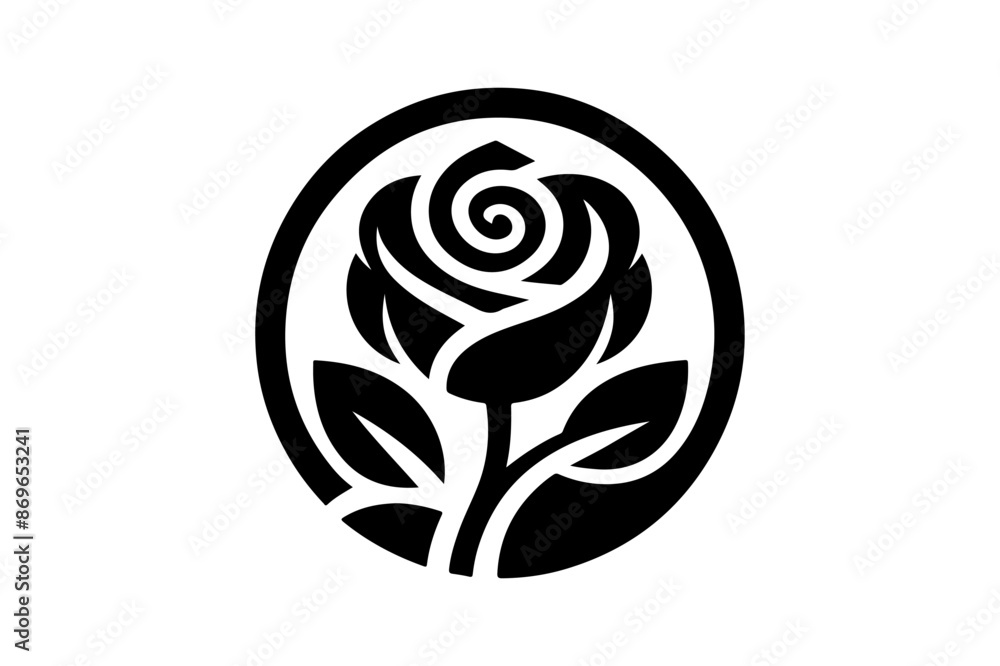 Silhouette Rose flower icon vector image isolated on white background Silhouette Rose flower icon vector image isolated on white background