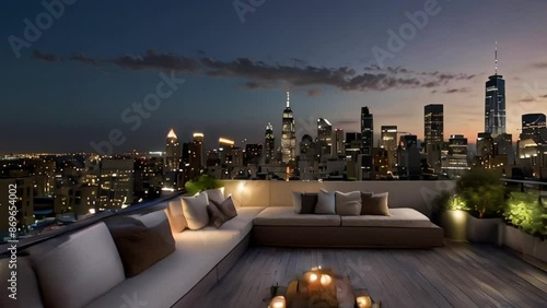 NYC Rooftop Terrace with City Skyline Views