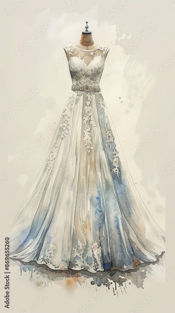 Elegant wedding dress with lace details, displayed on mannequin. Perfect for bridal styling, wedding planning, and fashion design inspiration. Elegant wedding dress with lace details, displayed on mannequin. Perfect for bridal styling, wedding planning, and fashion design inspiration.