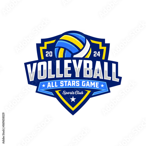 Volleyball Logo Icon Design, Sports Badge Template. Vector illustration