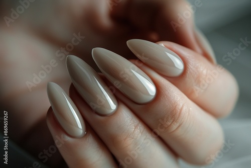 Manicure and Hands Spa. Beautiful Woman hand closeup. Manicured nails and Soft hands skin. Beauty treatment. Ai Generative