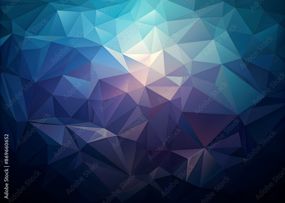 Fototapeta premium Abstract geometric background with vibrant blue and purple triangles. Perfect for modern designs, presentations, and technology themes.