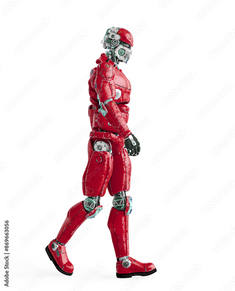 beta tester mech is wlking alone on side view