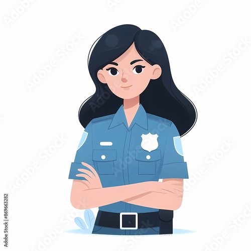 Police officers in uniform character modern vector illustration isolated on a white background