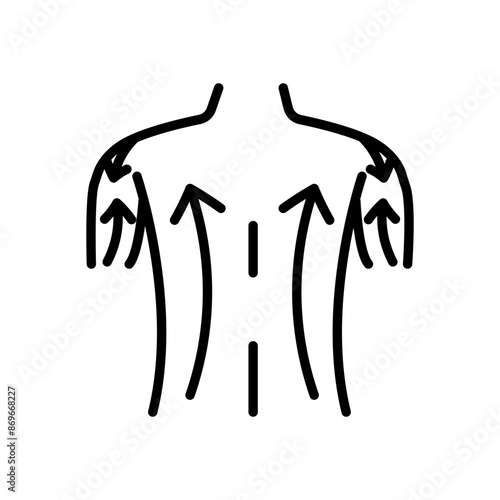 Back massage icon linear logo mark in black and white
