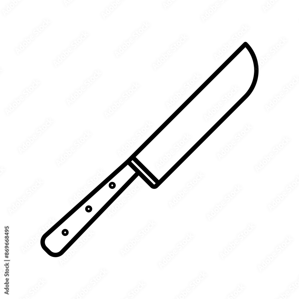 cooking chef knife icon linear logo mark in black and white cooking chef knife icon linear logo mark in black and white