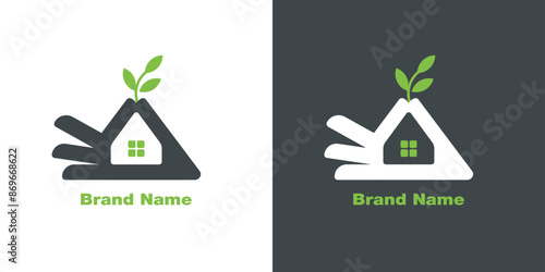 Unique modern simple and creative real estate logo design, vector