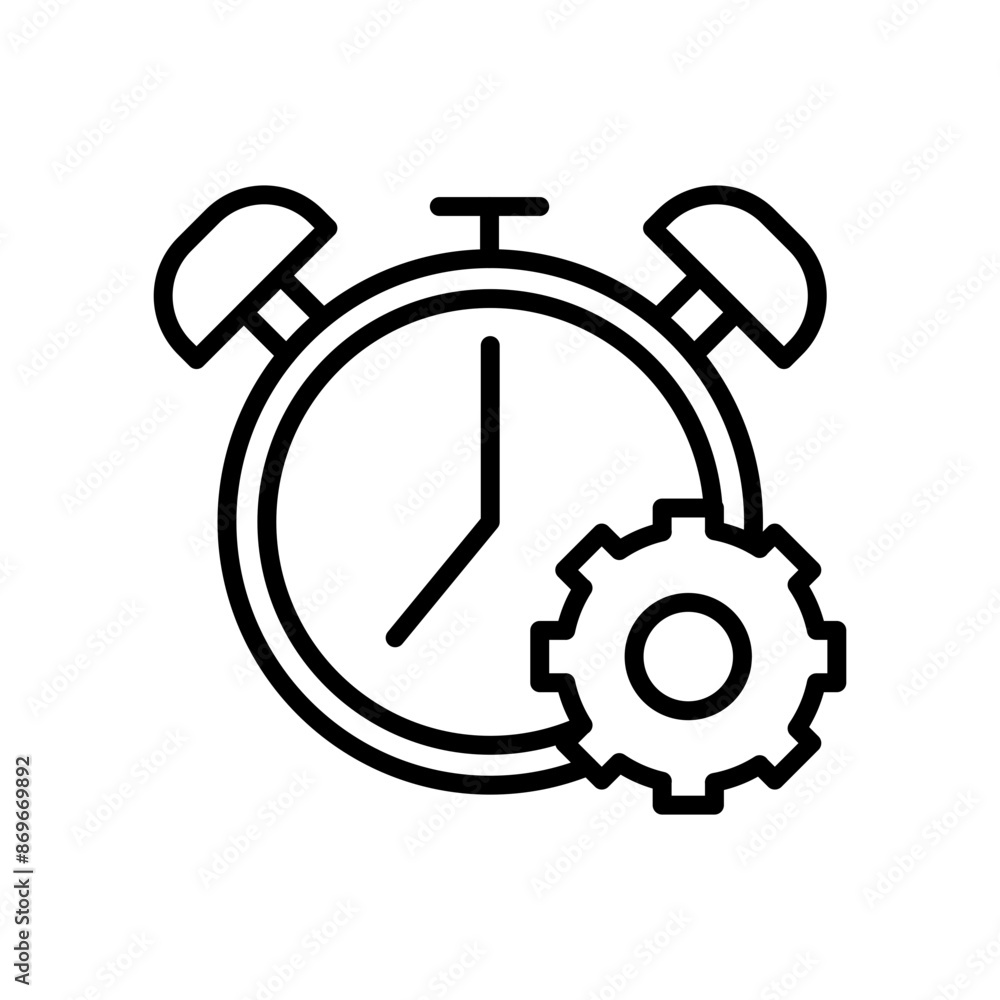 work Efficiency icon linear logo mark in black and white work Efficiency icon linear logo mark in black and white