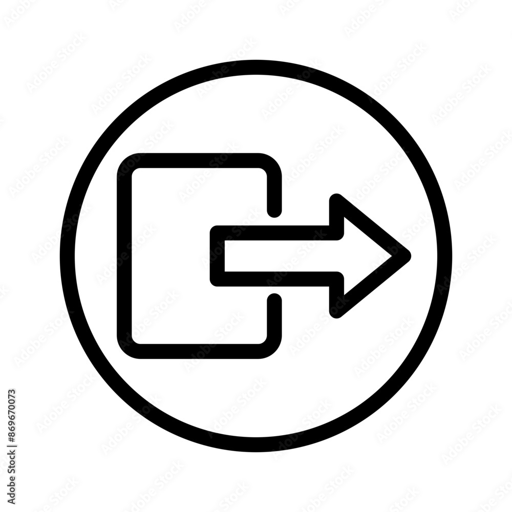 Logout icon linear logo mark in black and white Logout icon linear logo mark in black and white