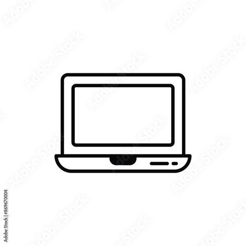 Laptop icon design with white background stock illustration