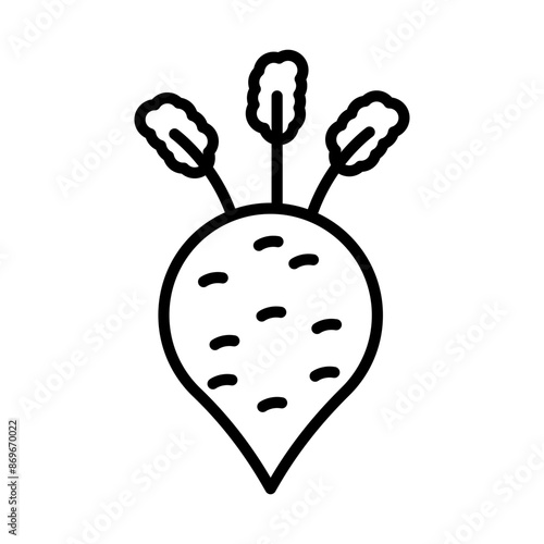 kohlrabi icon linear logo mark in black and white