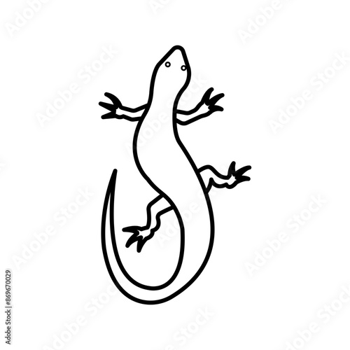 Lizard icon linear logo mark in black and white
