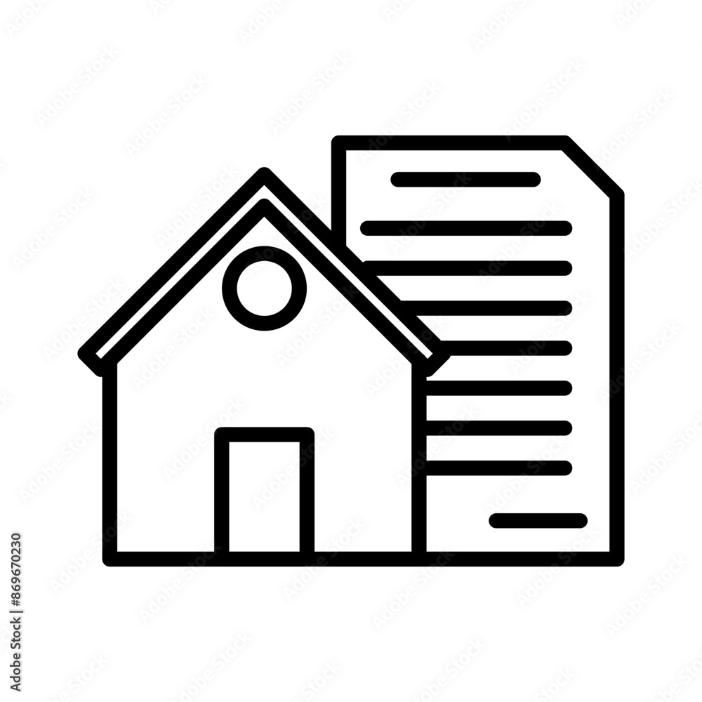 Mortgage loan icon linear logo mark in black and white Mortgage loan icon linear logo mark in black and white