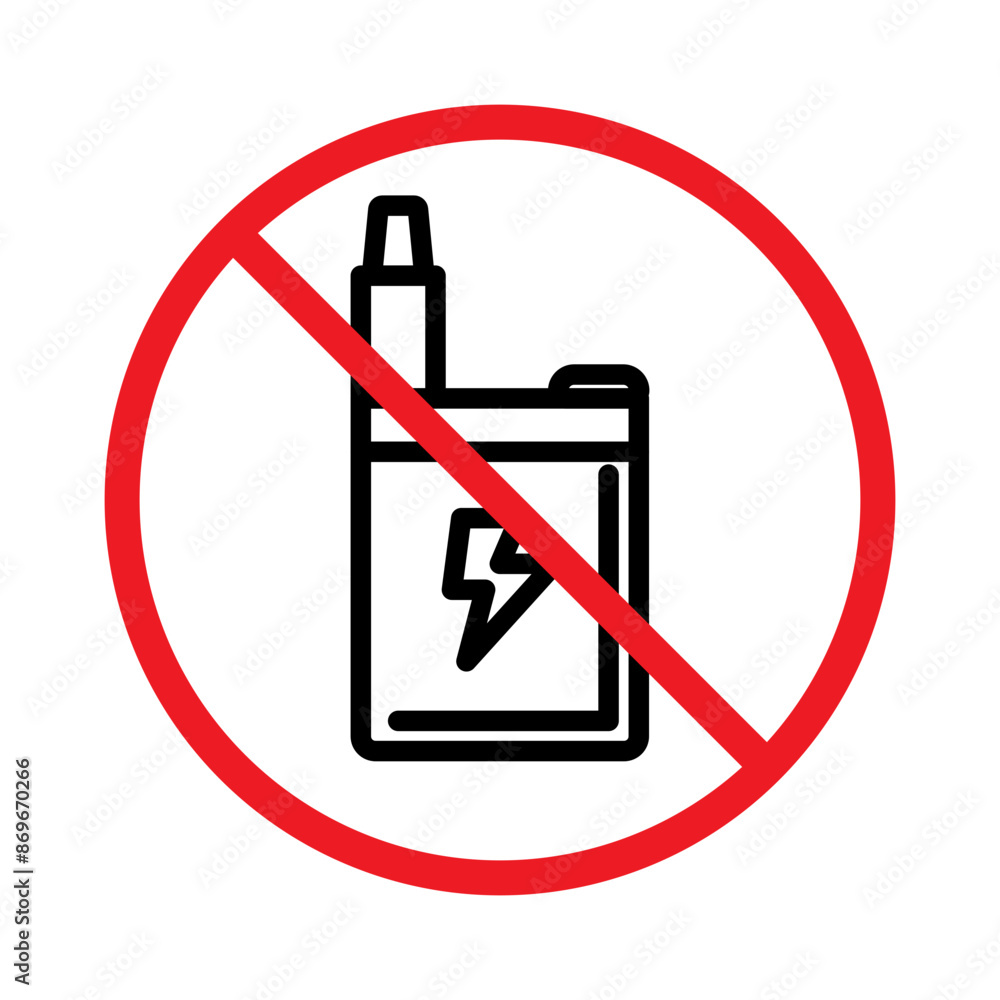 No Electronic Vaping icon linear logo mark in black and white No Electronic Vaping icon linear logo mark in black and white