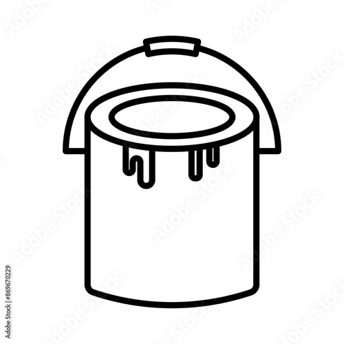 paint bucket icon linear logo mark in black and white