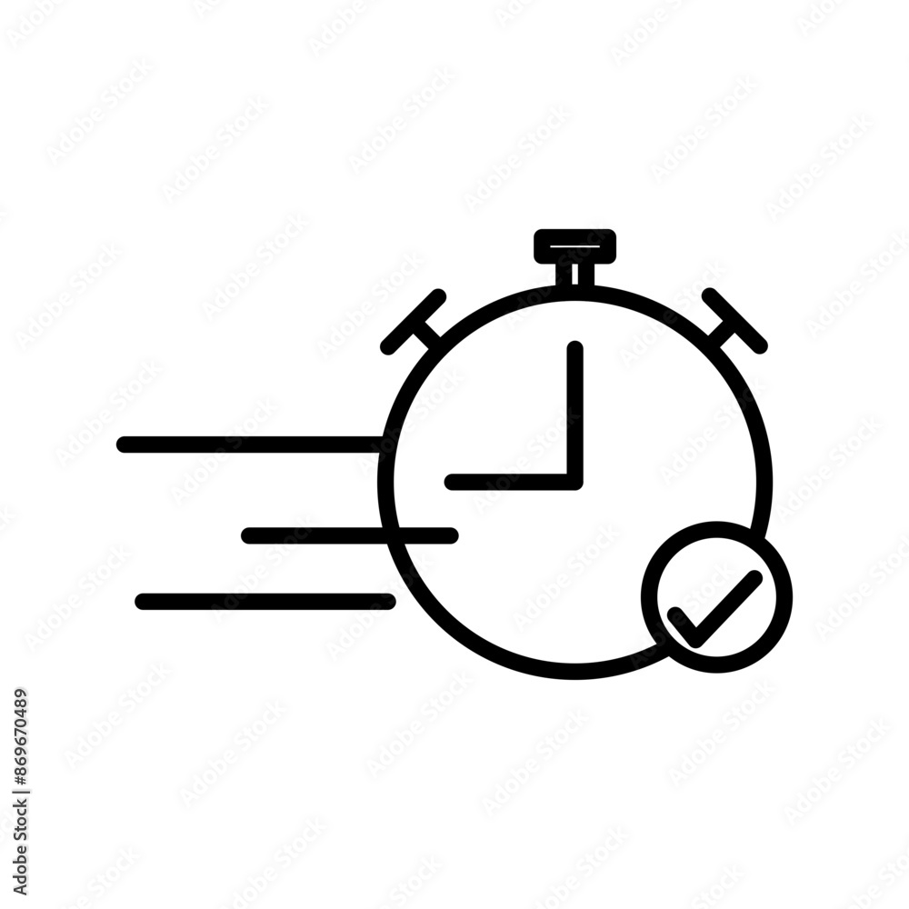 Quick approval icon linear logo mark in black and white Quick approval icon linear logo mark in black and white