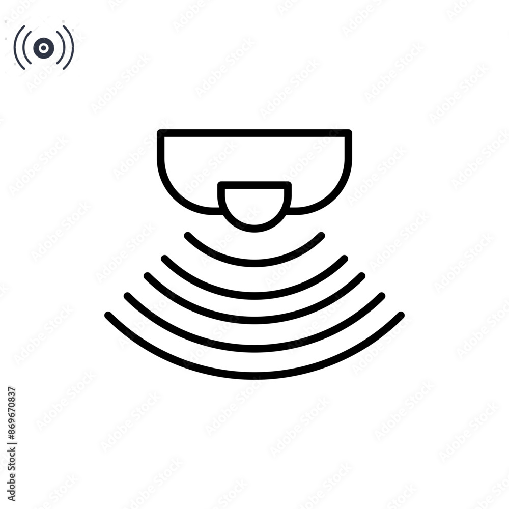 Sensor icon linear logo mark in black and white Sensor icon linear logo mark in black and white