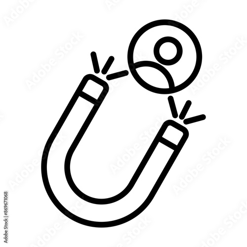 User Engagement icon linear logo mark in black and white