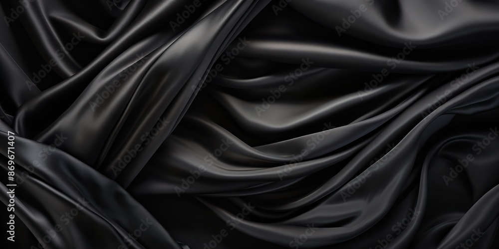 Obraz premium Black silk texture surface decorative background scene