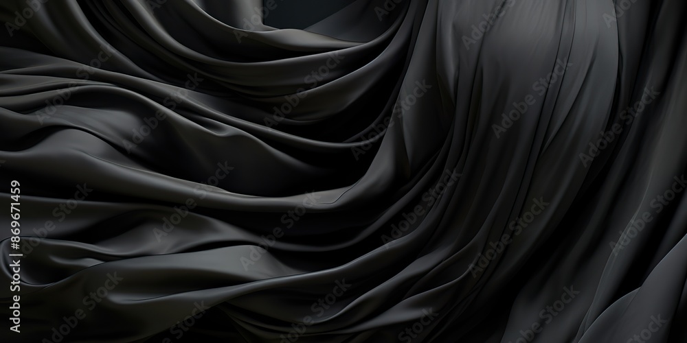 Obraz premium Black silk texture surface decorative background scene