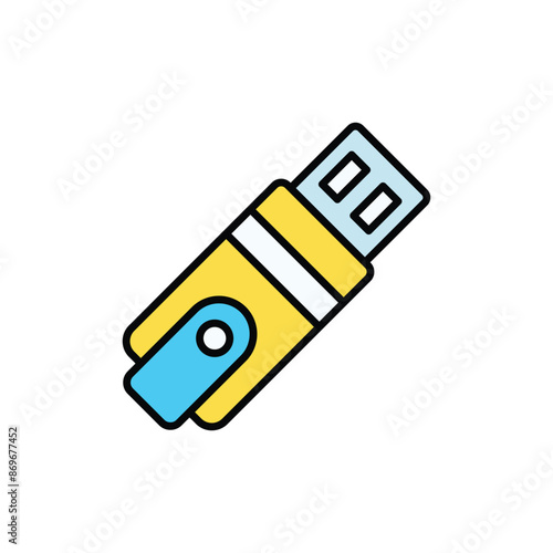 Usb Stick icon design with white background stock illustration