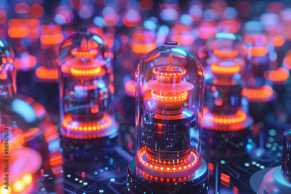 A close-up view of a futuristic ant colony with transparent domes and glowing infrastructure, A close-up view of a futuristic ant colony with transparent domes and glowing infrastructure,