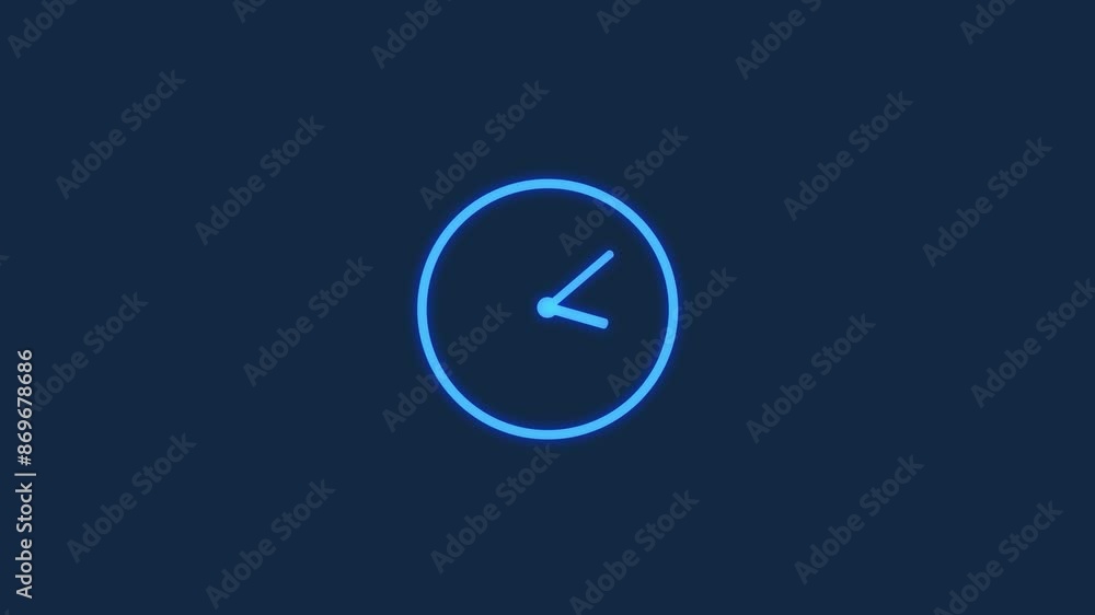 Clock icon flat style and 24 hours timer clock animation. Clock icon flat style and 24 hours timer clock animation.