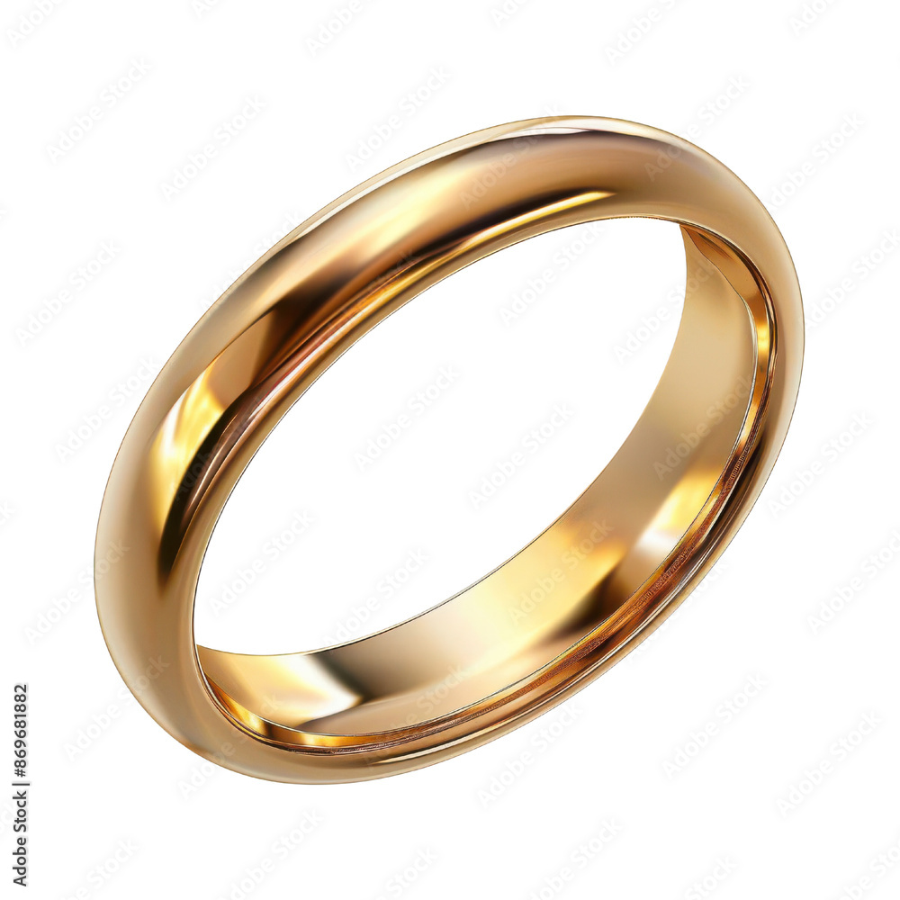 Elegant gold ring with a smooth finish, perfect for weddings or special occasions. High-quality jewelry close-up on white background. Elegant gold ring with a smooth finish, perfect for weddings or special occasions. High-quality jewelry close-up on white background.