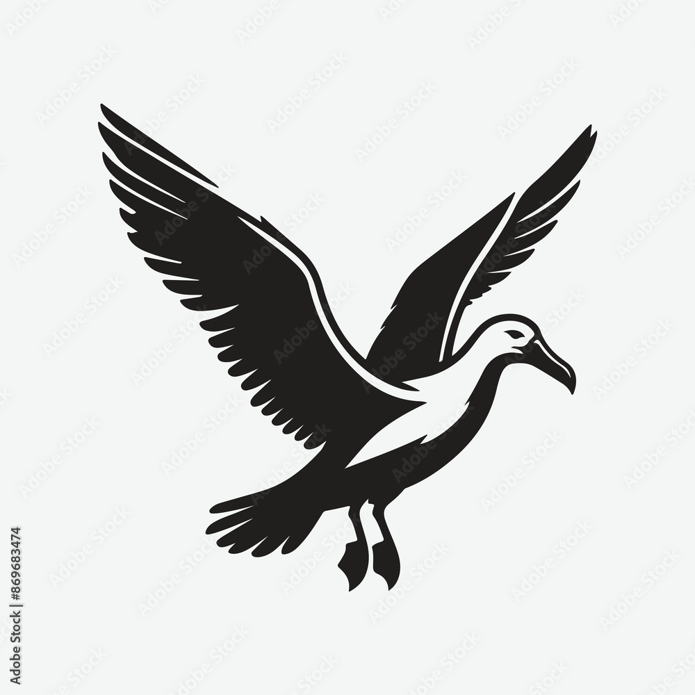Fototapeta premium Majestic Albatross Silhouette: Capturing the Grace of the Skies