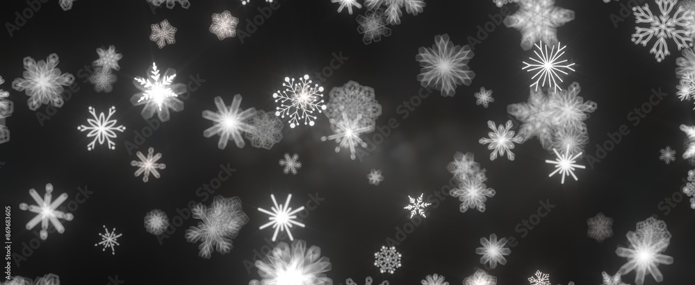 Snowflake Blizzard: Brilliant 3D Illustration Showcasing Descending Holiday Snowflakes Snowflake Blizzard: Brilliant 3D Illustration Showcasing Descending Holiday Snowflakes