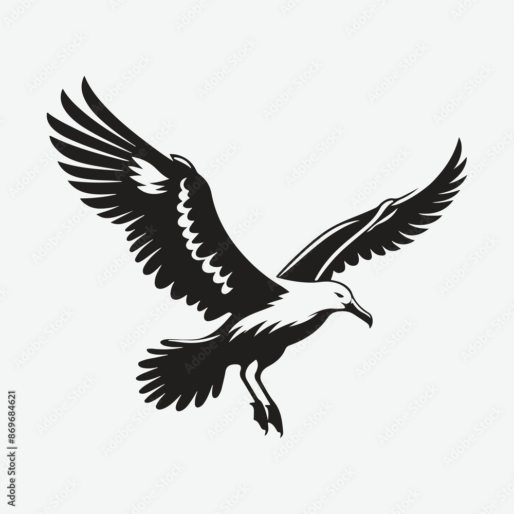 Fototapeta premium Majestic Albatross Silhouette: Capturing the Grace of the Skies